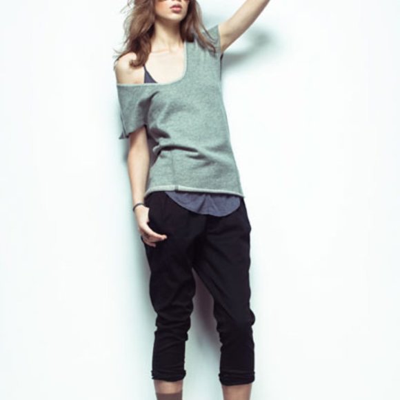 Duffy Sweaters - Duffy Cashmere Short Sleeve Rolled Blend Sweater